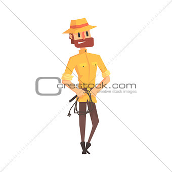 Adventurer Archeologist In Safari Outfit And Hat Being Smug Illustration From Funny Archeology Scientist Series