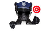 policeman dog with stop sign