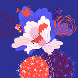 Bright festive floral card