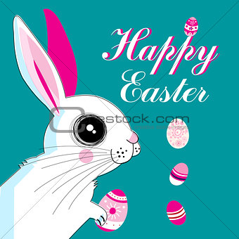 Easter card with rabbit