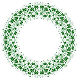 Green leaf clover round floral frame ornament