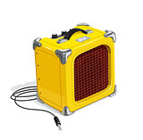Yellow guitar combo amplifier with cord
