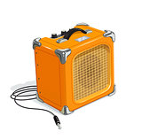 Orange guitar combo amplifier with cord
