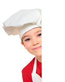 Cook boy on white