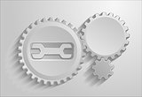 Gears on gray background with shadows.  