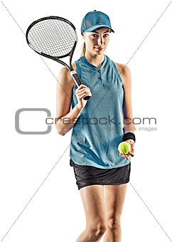 tennis woman isolated silhouette