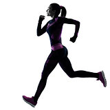 woman runner running jogger jogging isolated silhouette shadow