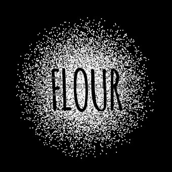 Flour in the form of white powder vector illustration