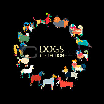 Dogs collection, sketch for your design
