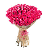 Flower bouquet of 100 pink roses