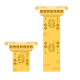 Ancient columns isolated vector illustration.