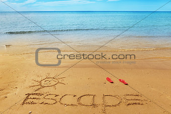 Escape message on the sand