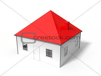 3d illustration of symbolic house.