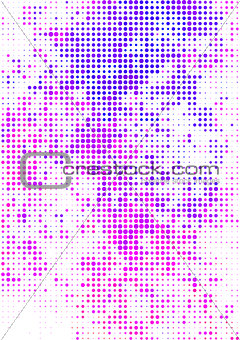Vector illustration with halftone pattern. bstract pink vector background.