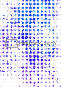 Vector illustration with halftone pattern. bstract blue vector background.