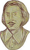 Christopher Marlowe Bust Drawing