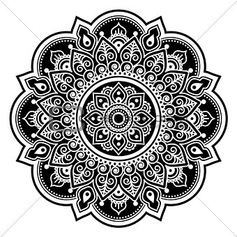 Mandala design, Mehndi, Indian Henna tattoo round pattern or background