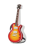 Classic electric guitar with strap.