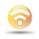 black wifi icon on a white background