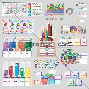 color infographics with different individual elements
