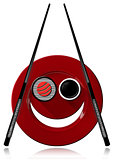 Sushi - Symbol with Smiling Plate