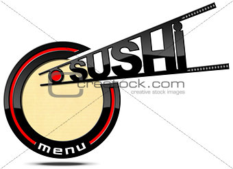 Sushi Menu - Banner with Chopsticks
