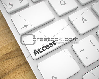 Access - Inscription on White Keyboard Keypad. 3D.