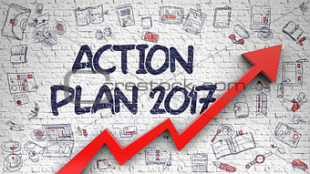 Action Plan 2017 Drawn on Brick Wall.