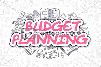 Budget Planning - Cartoon Magenta Text. Business Concept.