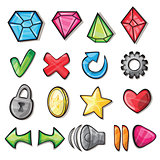 Cartoon icons for game user interface