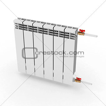 radiator to heat the room, on a white background 3D illustration