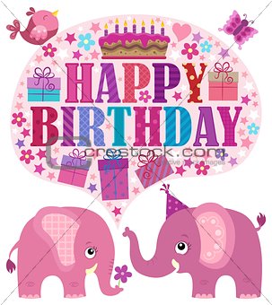 Happy birthday theme with elephants 3