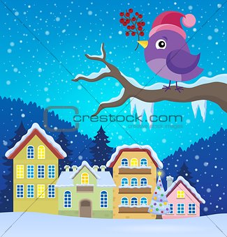 Stylized winter bird theme image 3