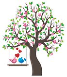 Tree with Valentine birds theme 1
