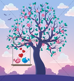 Tree with Valentine birds theme 2