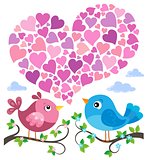Valentine birds with heart shape theme 1