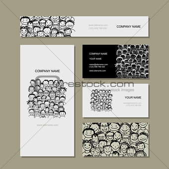 Business card, people crowd for your design