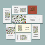 Business cards collection, floral design