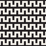 Trendy Monochrome Line Lattice. Vector Seamless Black and White Pattern.