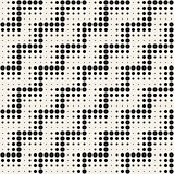 Stylish Minimalistic Halftone Grid. Vector Seamless Black and White Pattern