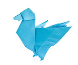 Blue duck of origami.