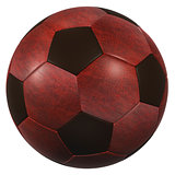 red leather soccer ball high resolution isolated on a white background