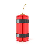 Red dynamite sticks - TNT with wick, standing. 3D