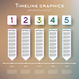 Timeline Infographics Design with Five Options.