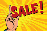 Business concept sale, hand gesture