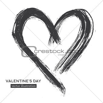 Hand Drawn Calligraphy Heart Isolated on White Background. 