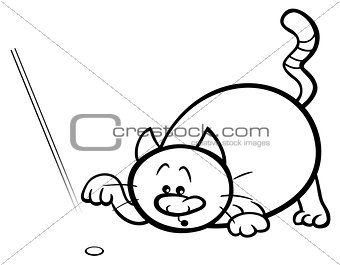 cat play with laser coloring page