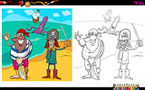 cartoon pirates coloring page
