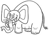 elephant character coloring page