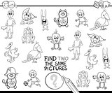 find the same pictures coloring page